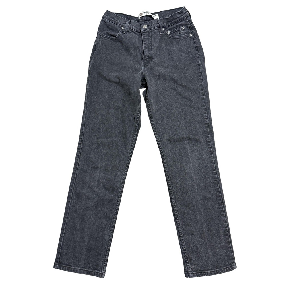 Harley-Davidson Jeans Mens 34x31 Black Gray Denim Straight Leg Bar & Shield